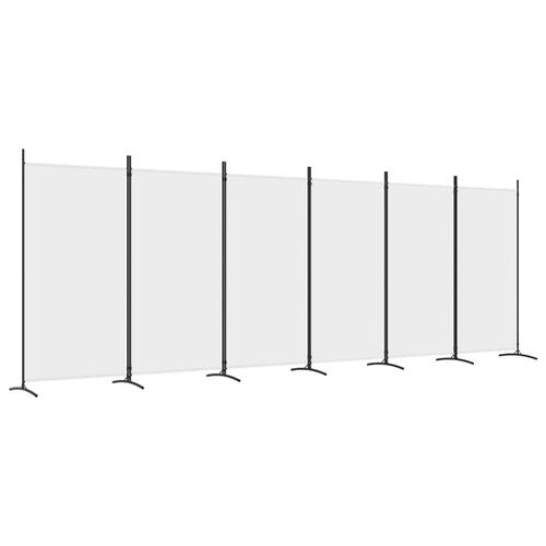 6-panels rumdeler 520x180 cm stof hvid