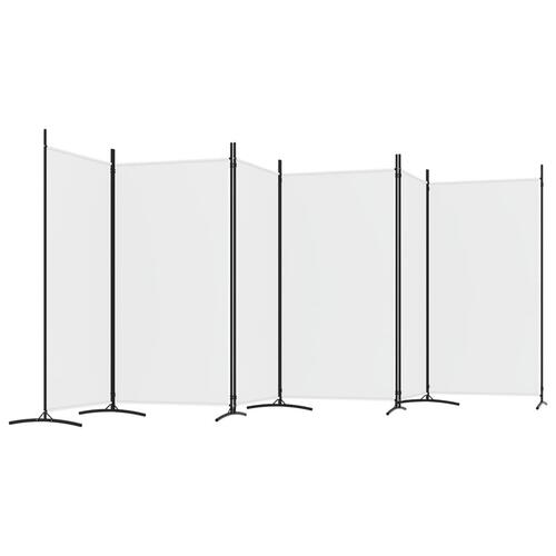 6-panels rumdeler 520x180 cm stof hvid