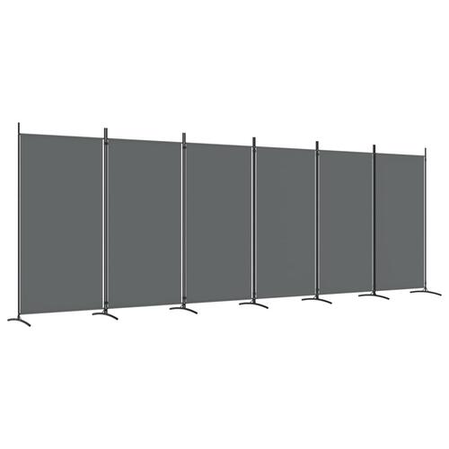 6-panels rumdeler 520x180 cm stof antracitgrå