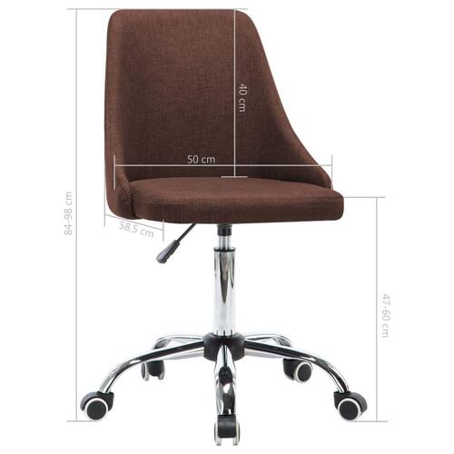 Rullende kontorstole 2 stk. stof brun