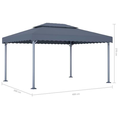 Pavillon 400x300 cm aluminium antracitgrå