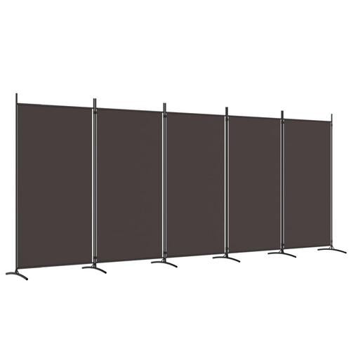 5-panels rumdeler 433x180 cm stof brun