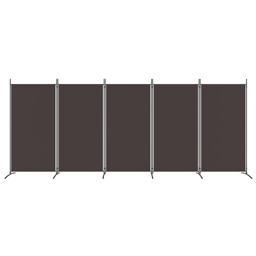 5-panels rumdeler 433x180 cm stof brun