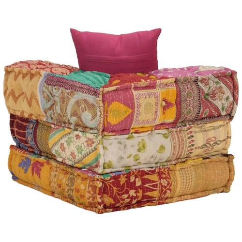 Modulsofa med pude stof patchwork