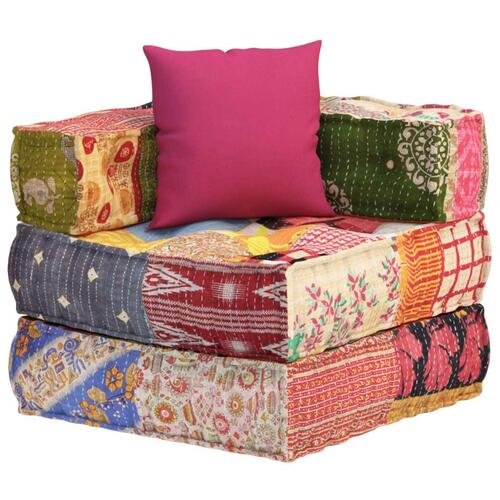 Modulsofa med pude stof patchwork