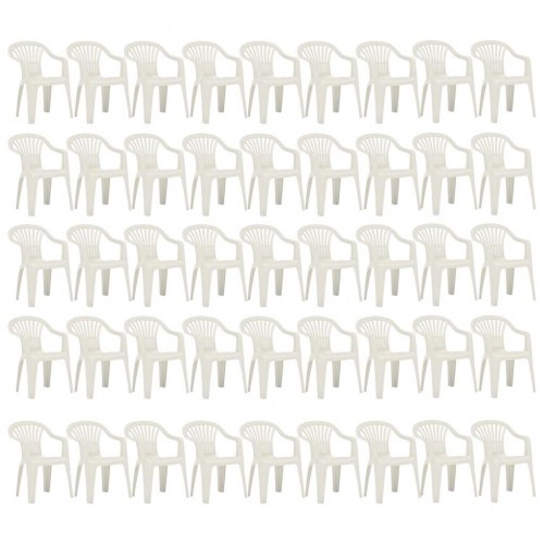 Stabelbare havestole 45 stk. plastik hvid