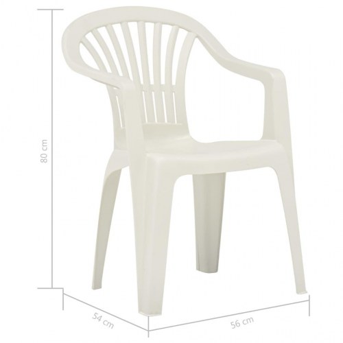 Stabelbare havestole 45 stk. plastik hvid