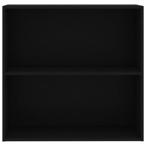 Bogreol med 2 hylder 80 x 30 x 76,5 cm spånplade sort