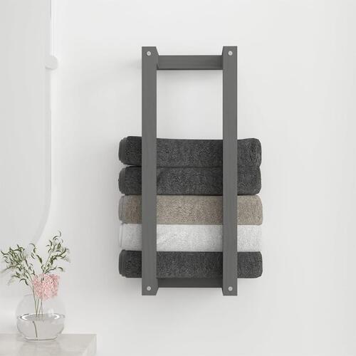 Håndklædeholder 23x18x60 cm massivt fyrretræ grå