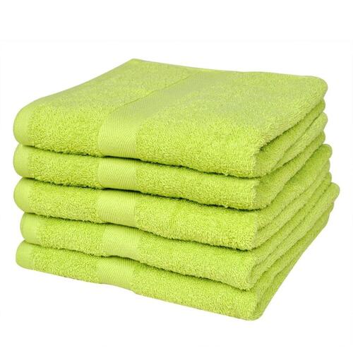 Badehåndklædesæt 5 stk. bomuld 500 gsm 70x140 cm æblegrøn