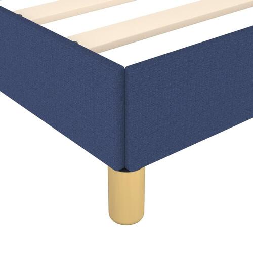 Sengeramme med sengegavl 140x200 cm stof blå