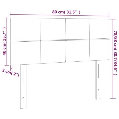 Sengegavl i stof 80 x 5 x 78/88 cm - cremefarvet