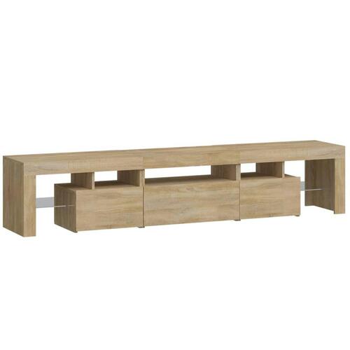 Tv-bord med LED-lys sonoma-eg 200x36,5x40 cm