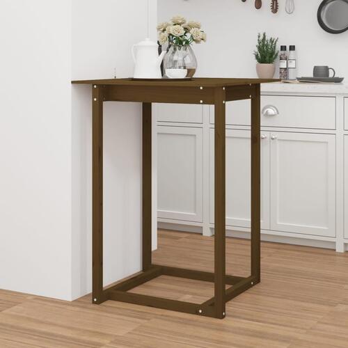 Barbord 80x80x110 cm massivt fyrretræ gyldenbrun