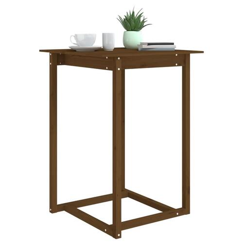 Barbord 80x80x110 cm massivt fyrretræ gyldenbrun