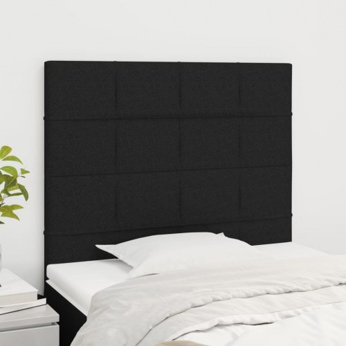 Sengegavl i stof - sort 90 x 5 x 118/128 cm