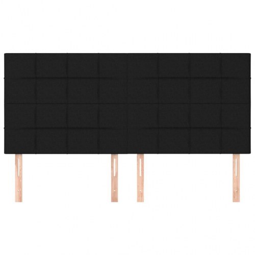 Sengegavl sort 180 x 5 x 118/128 cm stof