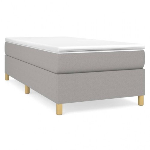 Boxspring sengeramme i stof - lysegrå 80 × 200 cm