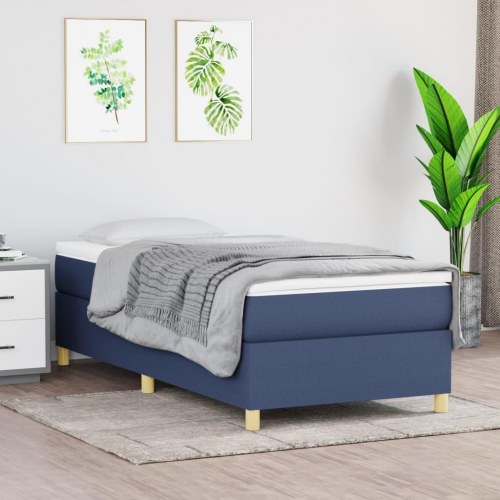 Boxspring sengeramme 80×200 cm i blå stof