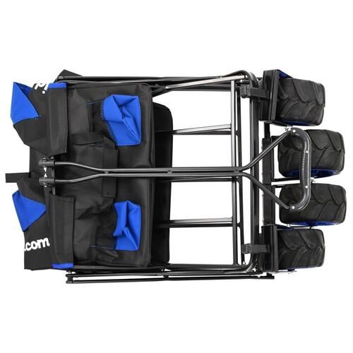 Foldbar havevogn metal blå og sort