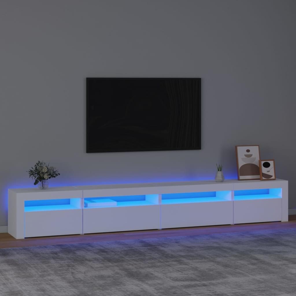 Tv-skab med LED-lys 270x35x40 cm hvid