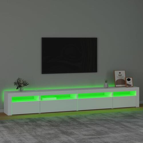 Tv-skab med LED-lys 270x35x40 cm hvid