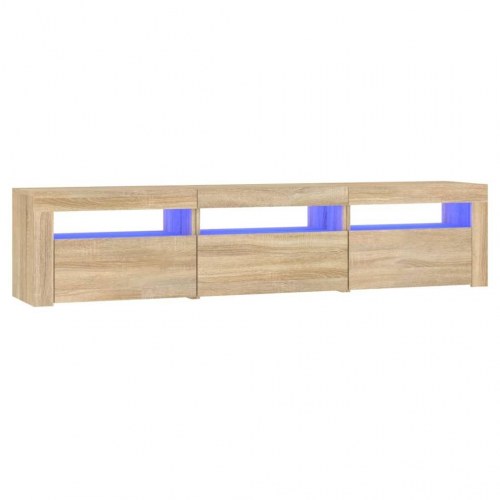 Tv-bord med LED-lys 180×35×40 cm - sonoma-eg