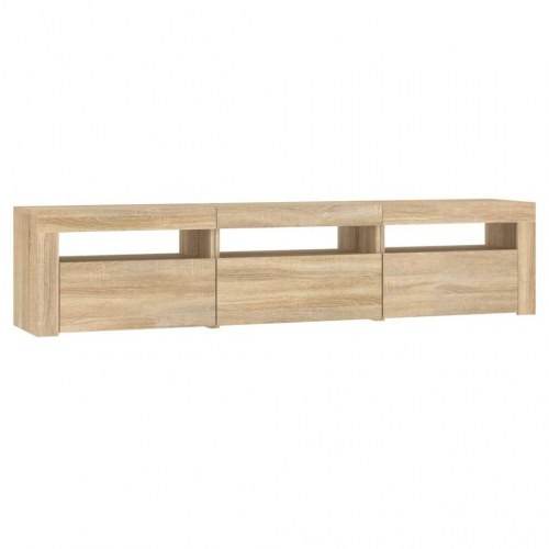Tv-bord med LED-lys 180×35×40 cm - sonoma-eg