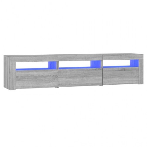 Tv-bord med LED-lys - 180×35×40 cm i grå sonoma-eg