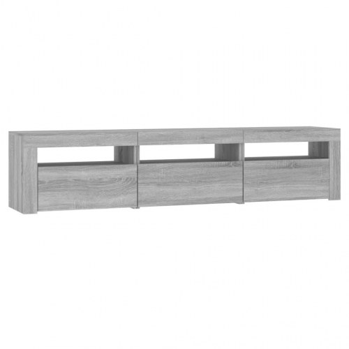 Tv-bord med LED-lys - 180×35×40 cm i grå sonoma-eg