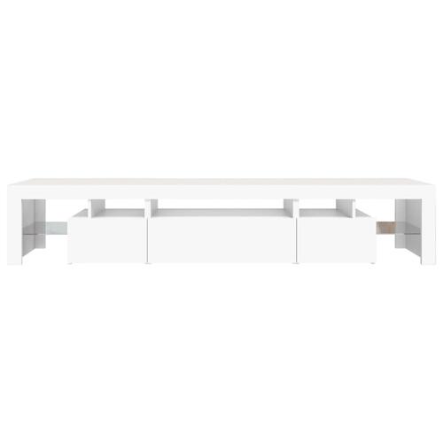Tv-skab med LED-lys 215x36,5x40 cm hvid
