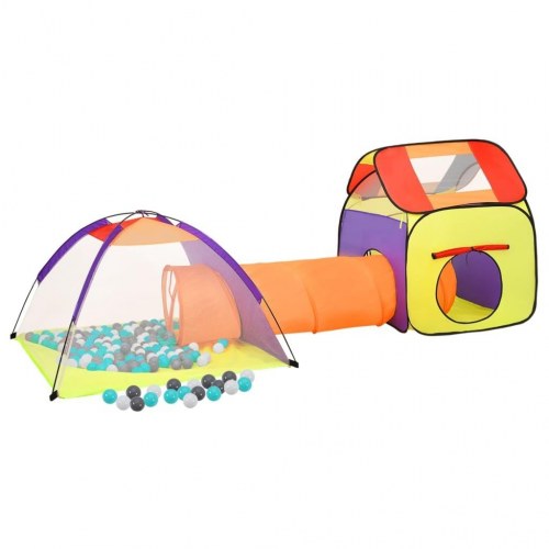 Legetelt til børn 338 × 123 × 111 cm med 250 bolde - flerfarvet 3-i-1 telt, hustelt og tunnel