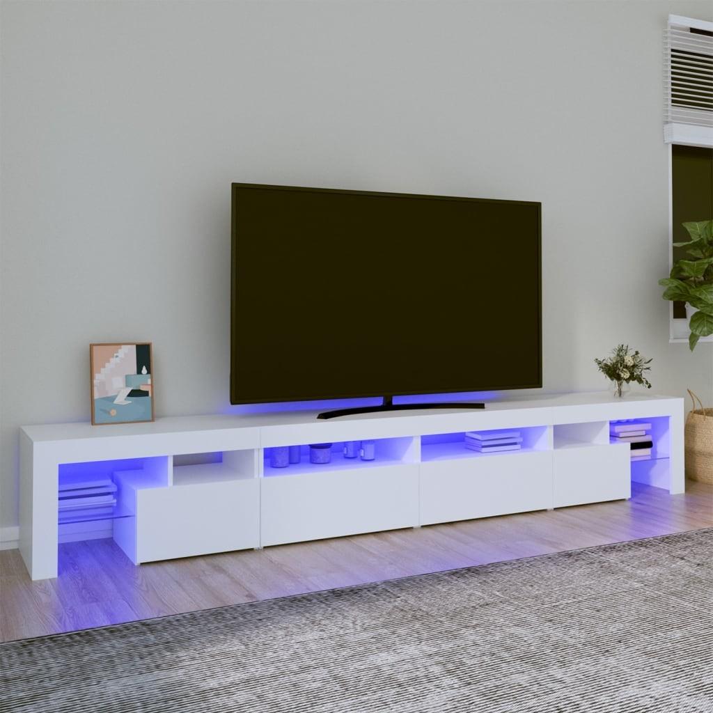 Tv-skab med LED-lys 280x36,5x40 cm hvid