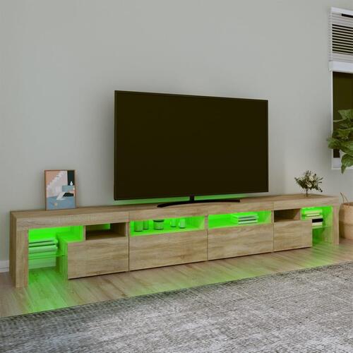 Tv-skab med LED-lys 260x36,5x40 cm sonoma-eg
