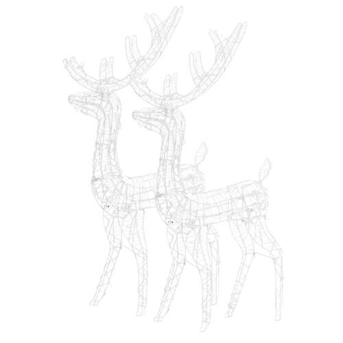 Julerensdyr 2 stk. 120 cm akryl kold hvidt lys