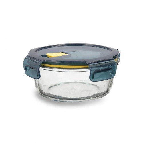 Astral hermetisk madkasse 620 ml - blå glas, 16 × 16 × 7 cm