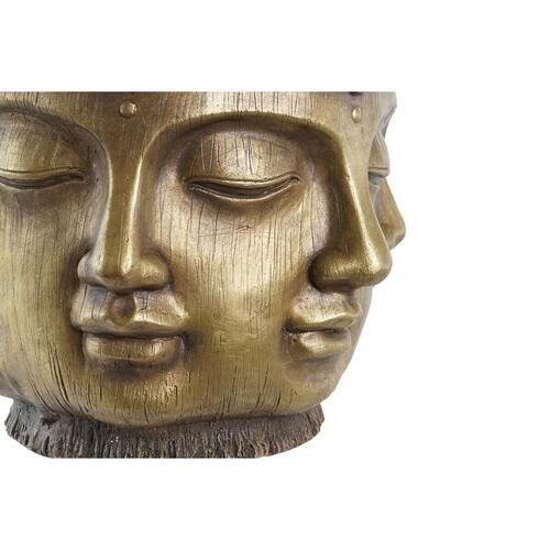 Urtepotte Gylden Træ Magnesium Cirkulær Buddha Orientalsk 34 x 34 x 30 cm 30 x 34 x 30 cm