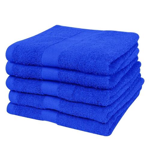 Håndklædesæt 5 stk. bomuld 500 gsm 50x100 cm kongeblå