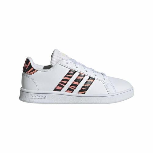 Sportssko til børn Adidas Grand Court Print Hvid 39 1/3