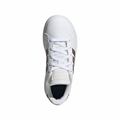 Sportssko til børn Adidas Grand Court Print Hvid 39 1/3