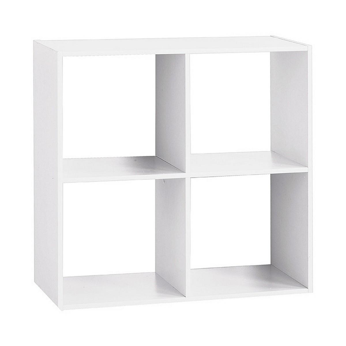 Atmosphera Dinamic reol med 4 hylder, træ, hvid (67,6 × 32 × 67,6 cm)