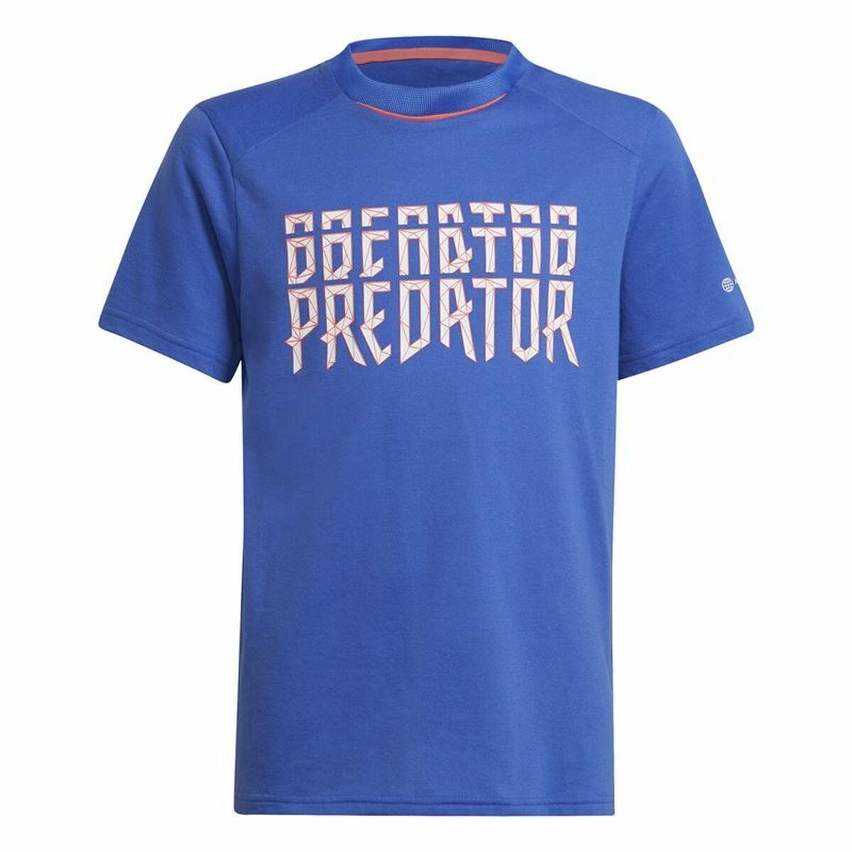 Adidas Predator kortærmet T-shirt til drenge, blå (9-10 år)