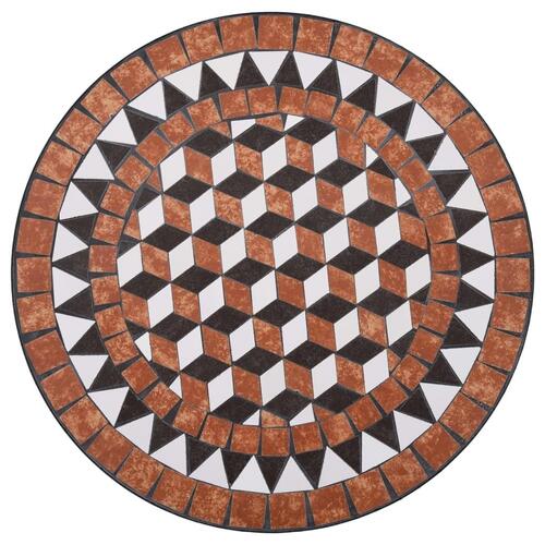 Bistrosæt 3 dele mosaikdesign keramiske fliser terracotta