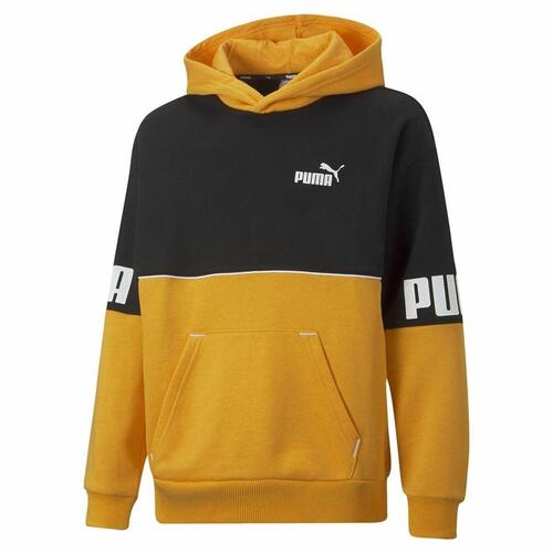 Hættetrøje til Mænd Puma Power Colorblock Sort Gul 7-8 år