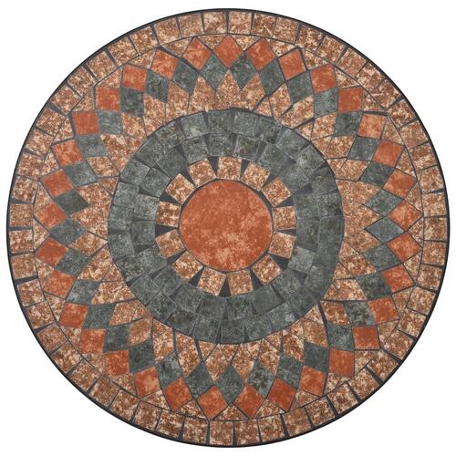 Bistrosæt 3 dele mosaikdesign keramiske fliser orange og grå