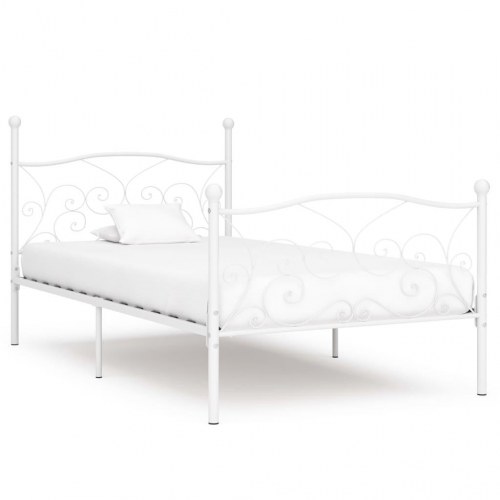 Sengestel med lamelbund 100 x 200 cm - hvid