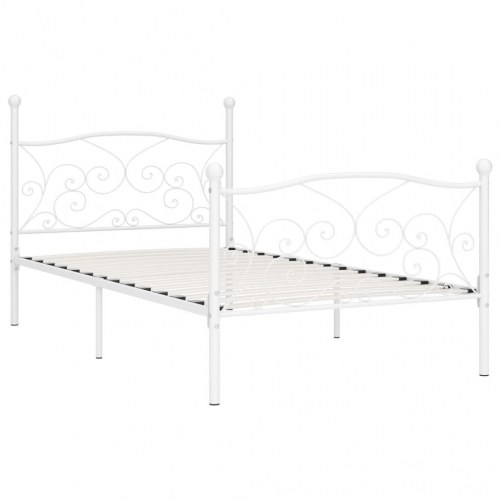 Sengestel med lamelbund 100 x 200 cm - hvid