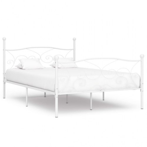 Sengestel med lamelbund 160 x 200 cm metal hvid