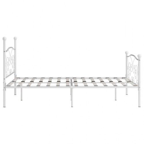 Sengestel med lamelbund 160 x 200 cm metal hvid