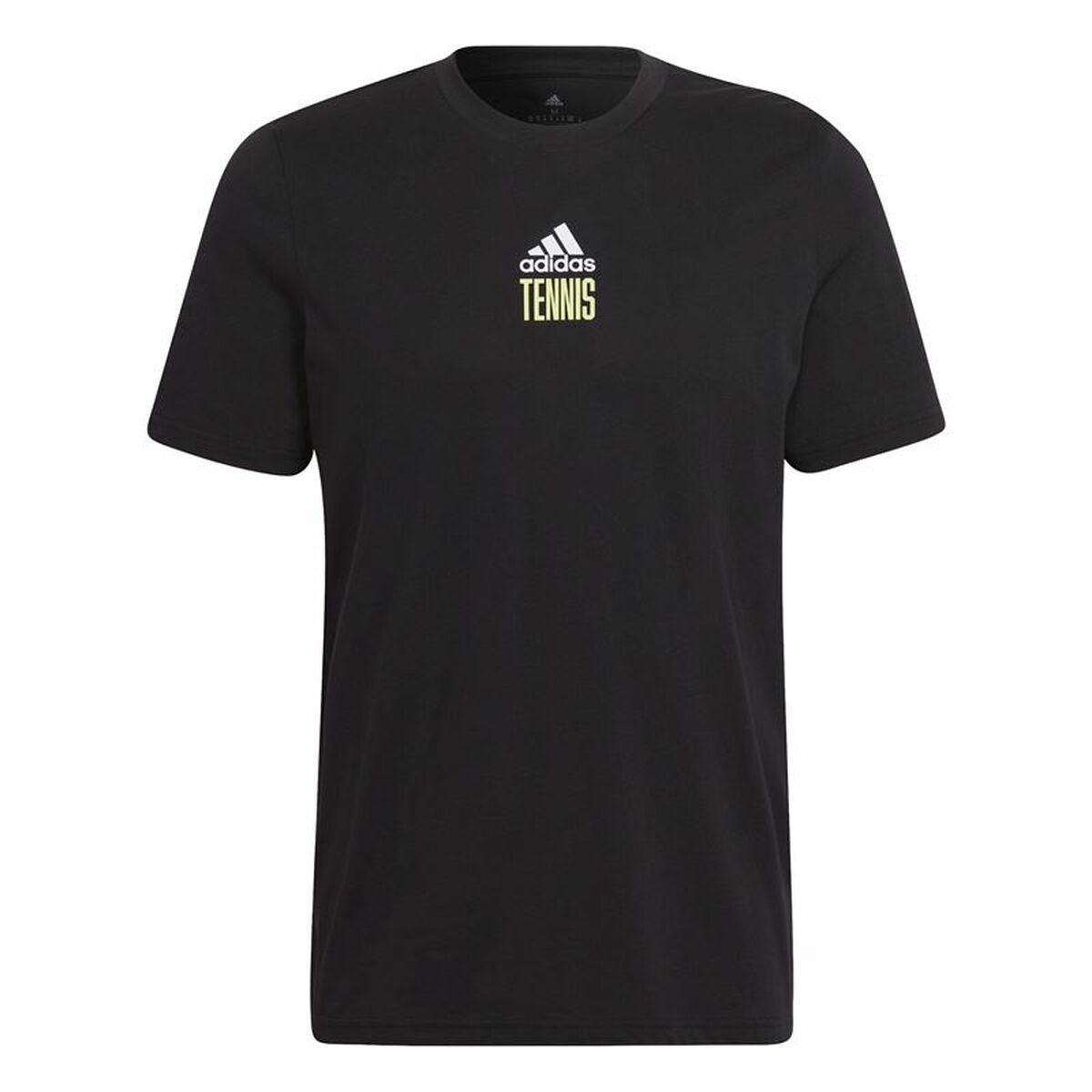 Kortærmet T-shirt til Mænd Adidas Aeroready Paris Graphic Tovtrækning Sort 2XL